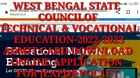 www.sctvesd.wb.gov.in online application|West Bengal State Council of Technical & Vocational Education .